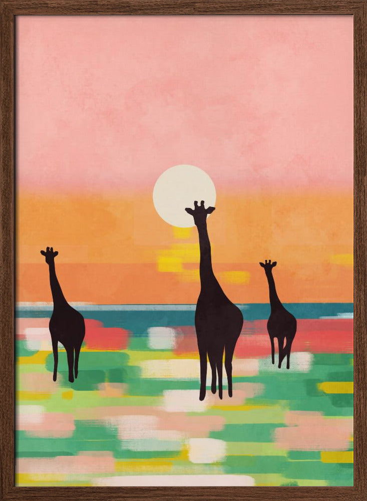 Evening Stroll In the Savannah - Stretched Canvas, Poster or Fine Art Print I Heart Wall Art