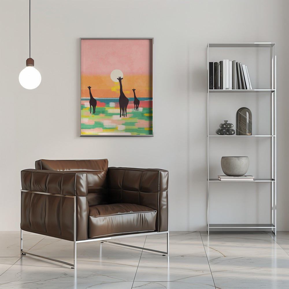 Evening Stroll In the Savannah - Stretched Canvas, Poster or Fine Art Print I Heart Wall Art