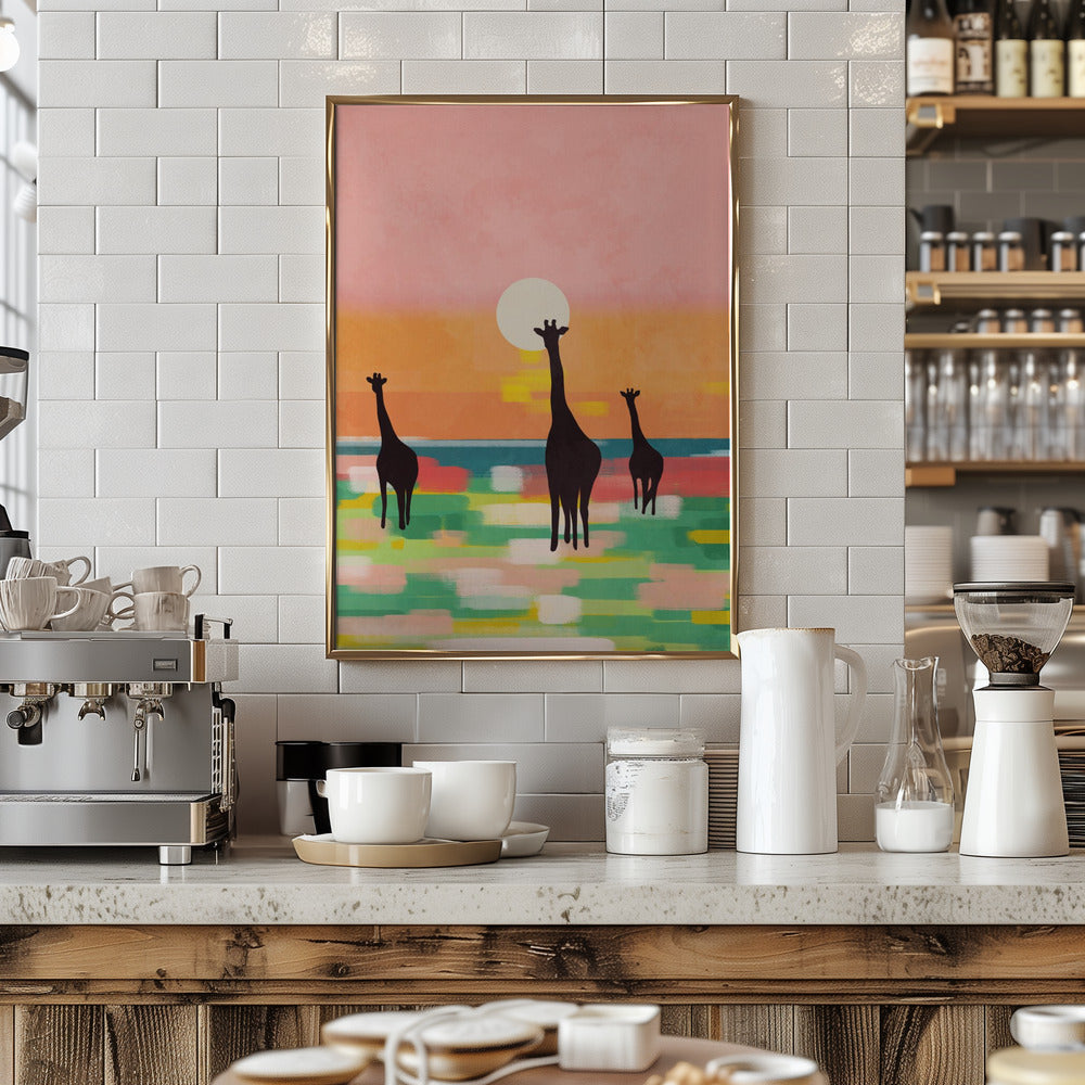 Evening Stroll In the Savannah - Stretched Canvas, Poster or Fine Art Print I Heart Wall Art