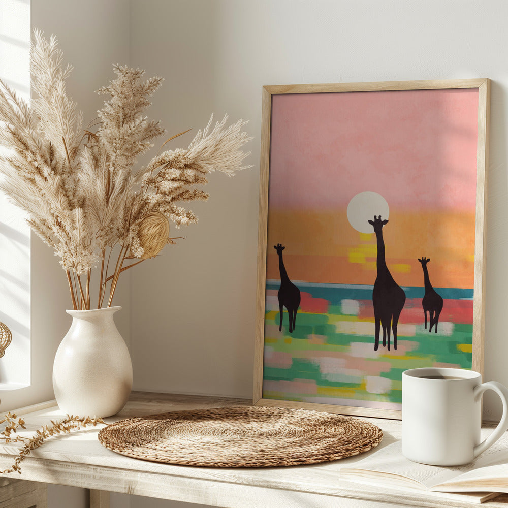 Evening Stroll In the Savannah - Stretched Canvas, Poster or Fine Art Print I Heart Wall Art