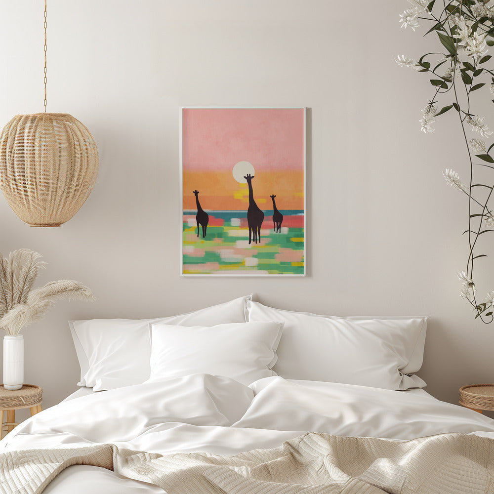 Evening Stroll In the Savannah - Stretched Canvas, Poster or Fine Art Print I Heart Wall Art