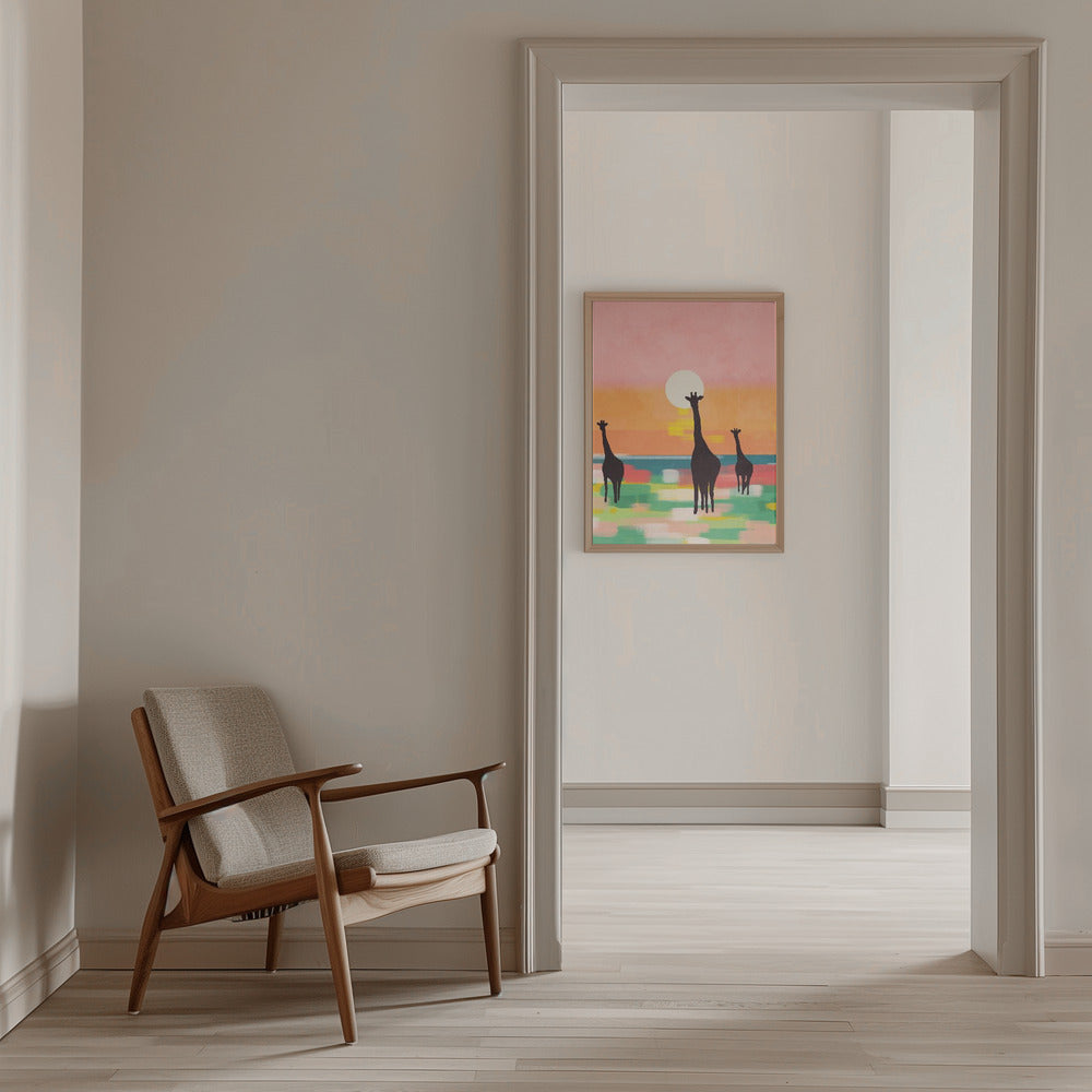 Evening Stroll In the Savannah - Stretched Canvas, Poster or Fine Art Print I Heart Wall Art