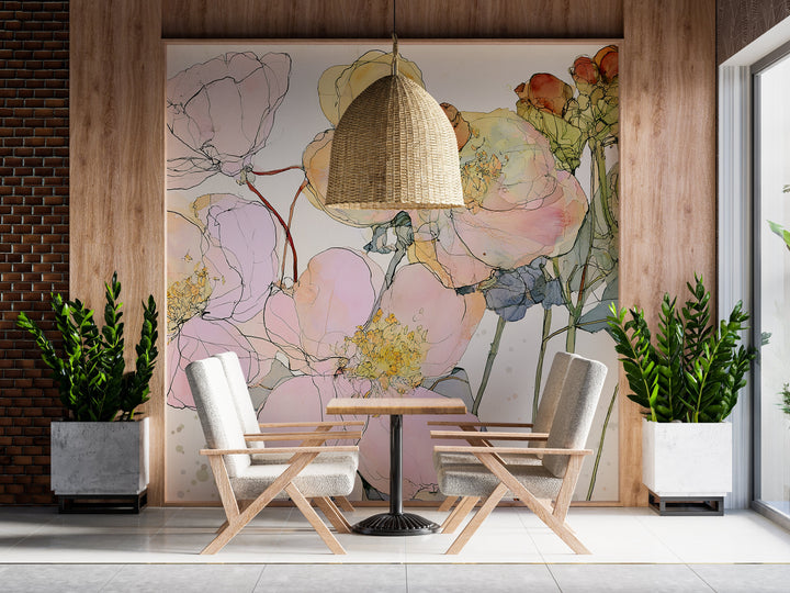 Ever Blooming- Floral Peel and Stick Premium Wallpaper Mural