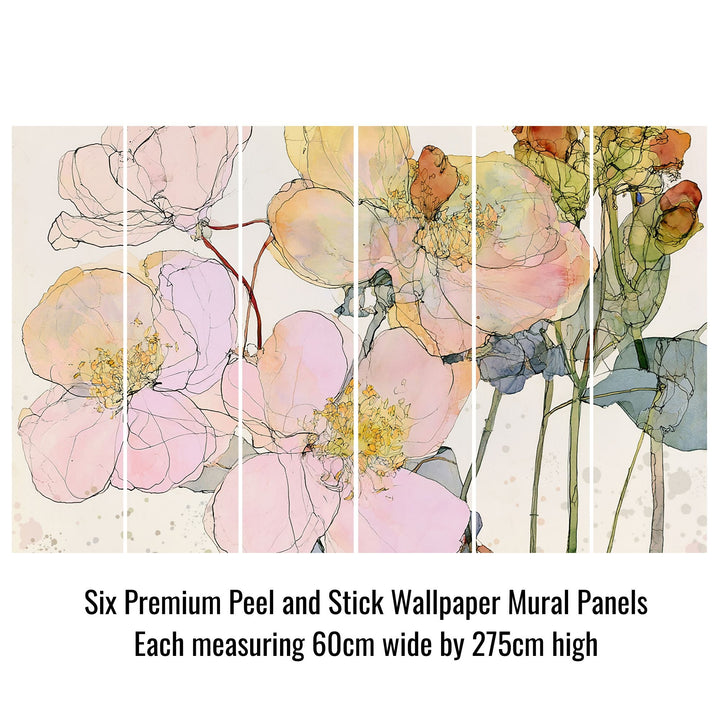 Ever Blooming- Floral Peel and Stick Premium Wallpaper Mural