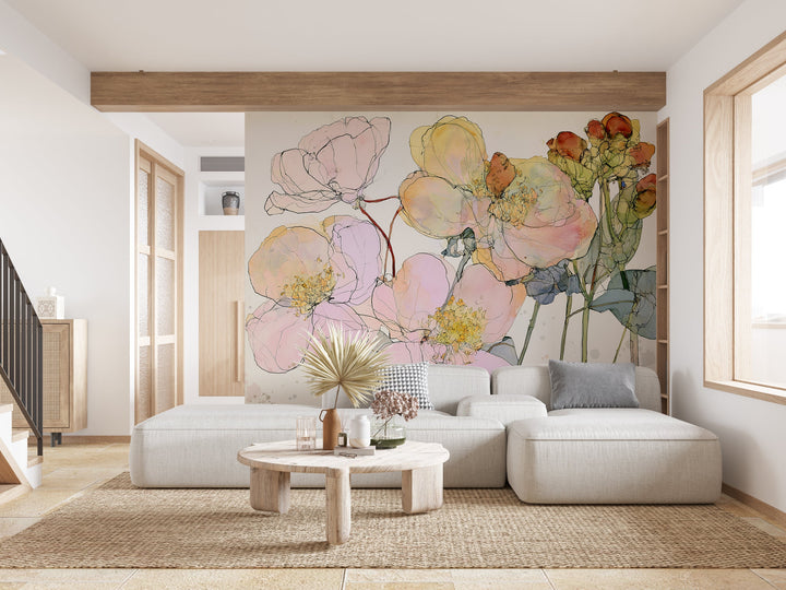 Ever Blooming- Floral Peel and Stick Premium Wallpaper Mural