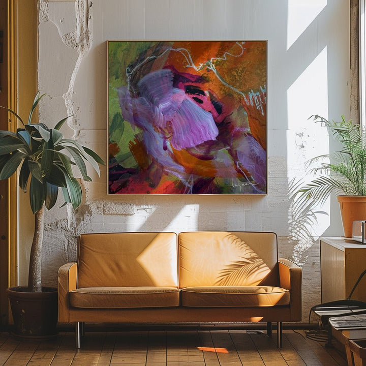 Everblooming Storm of Color - Square Stretched Canvas, Poster or Fine Art Print - I Heart Wall Art - Poster Print, Canvas Print or Framed Art Print