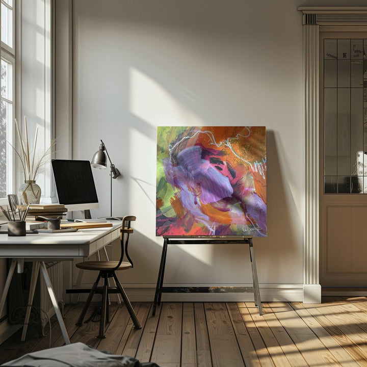 Everblooming Storm of Color - Square Stretched Canvas, Poster or Fine Art Print - I Heart Wall Art - Poster Print, Canvas Print or Framed Art Print
