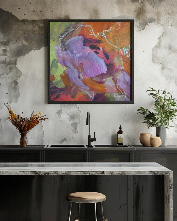 Everblooming Storm of Color - Square Stretched Canvas, Poster or Fine Art Print - I Heart Wall Art - Poster Print, Canvas Print or Framed Art Print