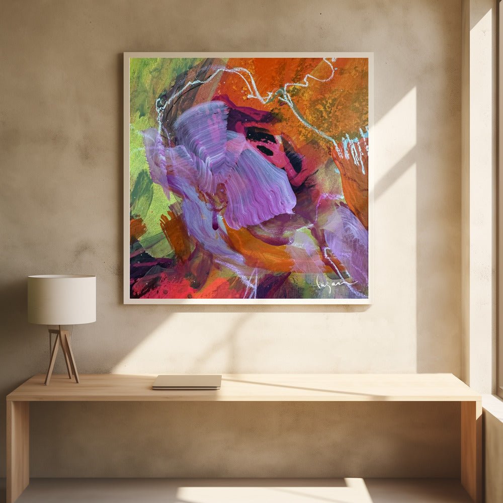 Everblooming Storm of Color - Square Stretched Canvas, Poster or Fine Art Print - I Heart Wall Art - Poster Print, Canvas Print or Framed Art Print