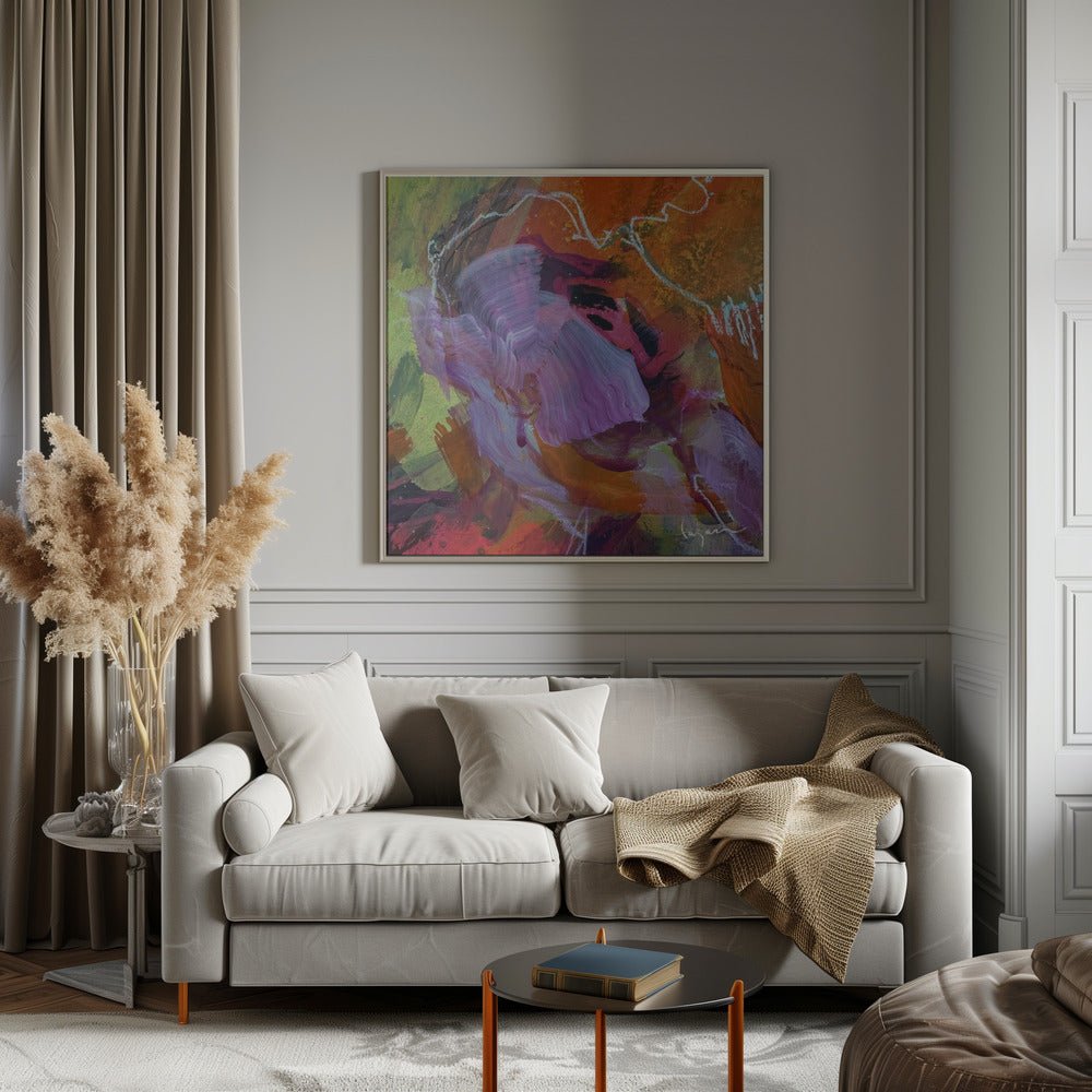 Everblooming Storm of Color - Square Stretched Canvas, Poster or Fine Art Print - I Heart Wall Art - Poster Print, Canvas Print or Framed Art Print