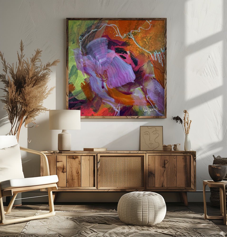 Everblooming Storm of Color - Square Stretched Canvas, Poster or Fine Art Print - I Heart Wall Art - Poster Print, Canvas Print or Framed Art Print