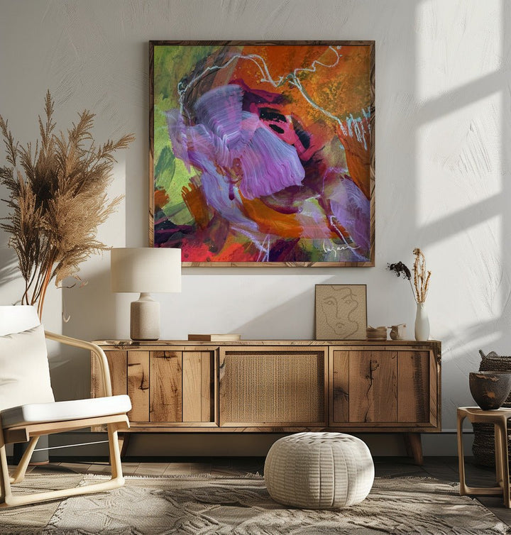 Everblooming Storm of Color - Square Stretched Canvas, Poster or Fine Art Print - I Heart Wall Art - Poster Print, Canvas Print or Framed Art Print