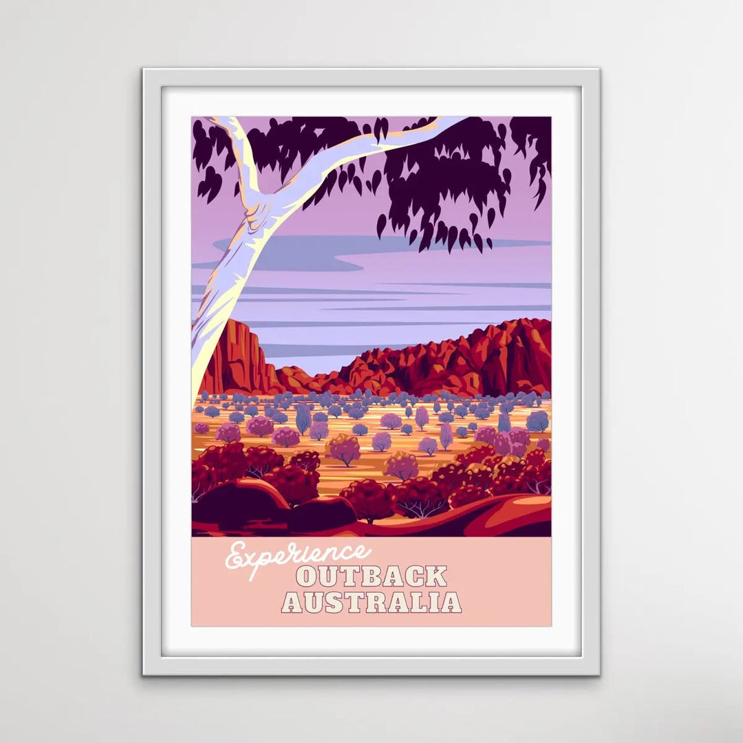 Experience Outback Australia - Vintage-Style Travel Poster I Heart Wall Art Australia 