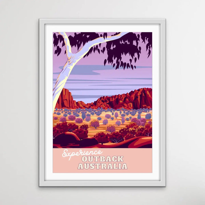 Experience Outback Australia - Vintage-Style Travel Poster I Heart Wall Art Australia 