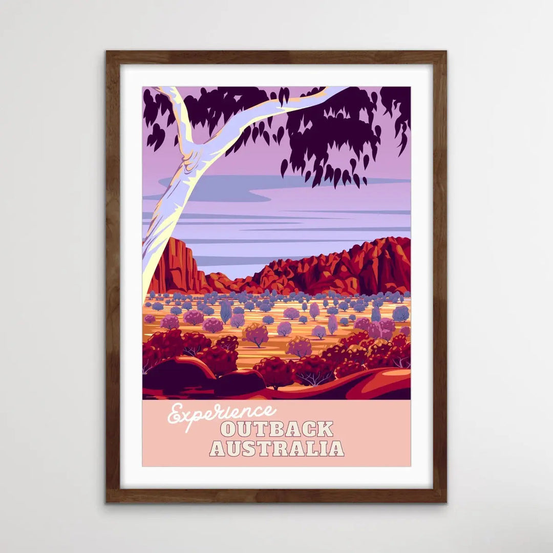 Experience Outback Australia - Vintage-Style Travel Poster I Heart Wall Art Australia 