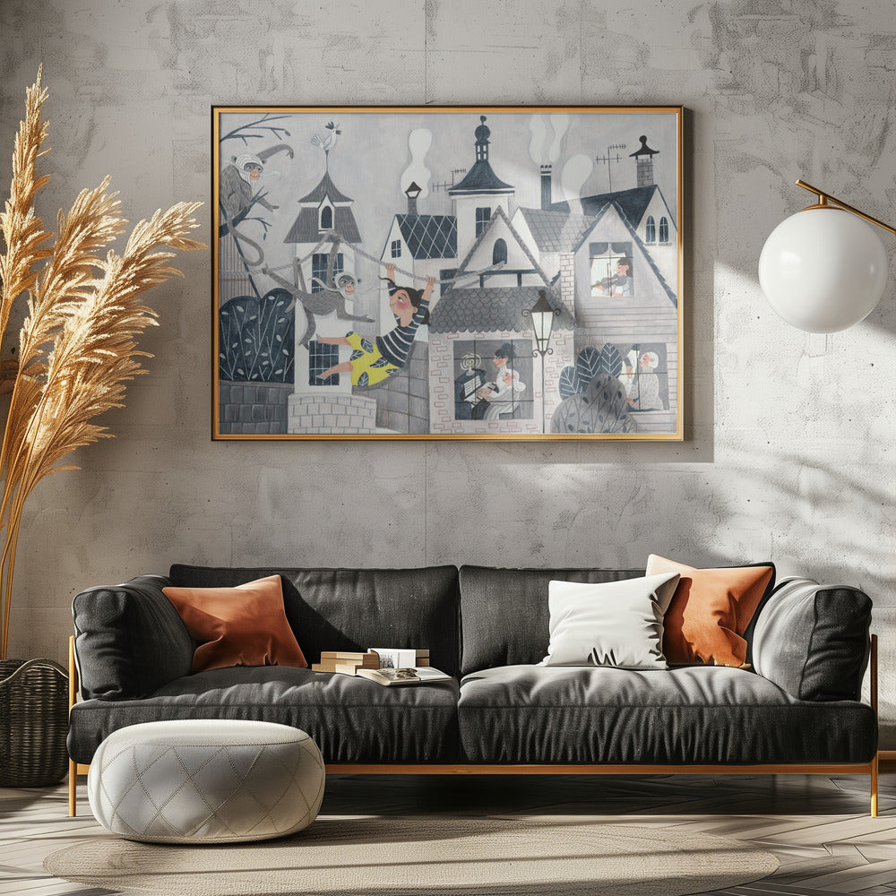Exploring the big wide world - Stretched Canvas, Poster or Fine Art Print I Heart Wall Art
