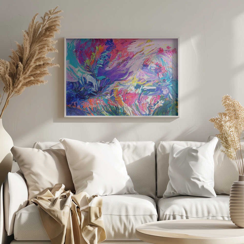 Expressionist Colorful Abstract - Stretched Canvas, Poster or Fine Art Print - I Heart Wall Art - Poster Print, Canvas Print or Framed Art Print