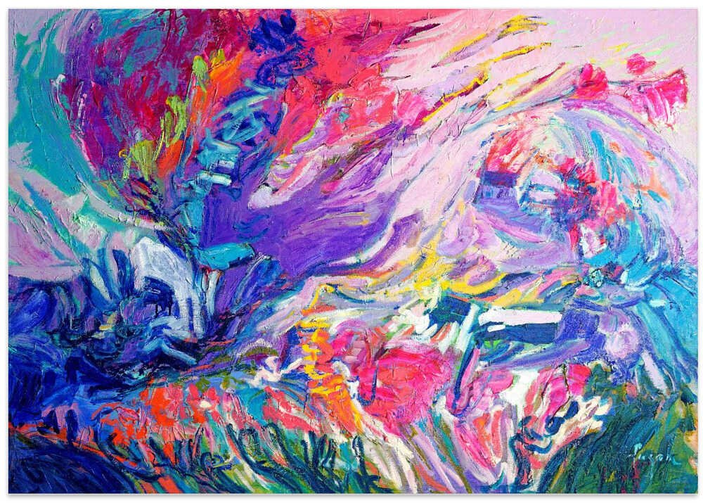Expressionist Colorful Abstract - Stretched Canvas, Poster or Fine Art Print - I Heart Wall Art - Poster Print, Canvas Print or Framed Art Print