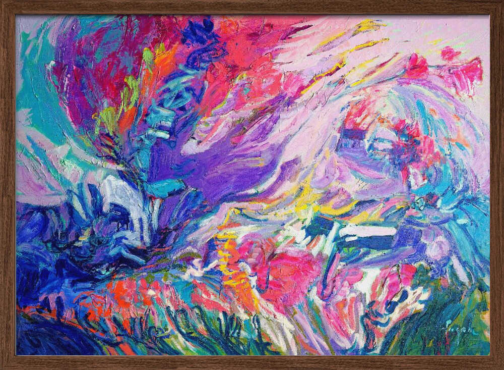 Expressionist Colorful Abstract - Stretched Canvas, Poster or Fine Art Print - I Heart Wall Art - Poster Print, Canvas Print or Framed Art Print