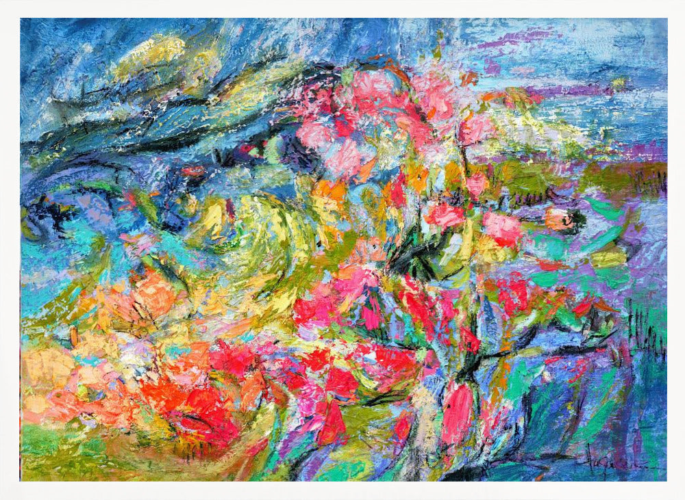 Expressionist Colorful Abstract - Stretched Canvas, Poster or Fine Art Print I Heart Wall Art