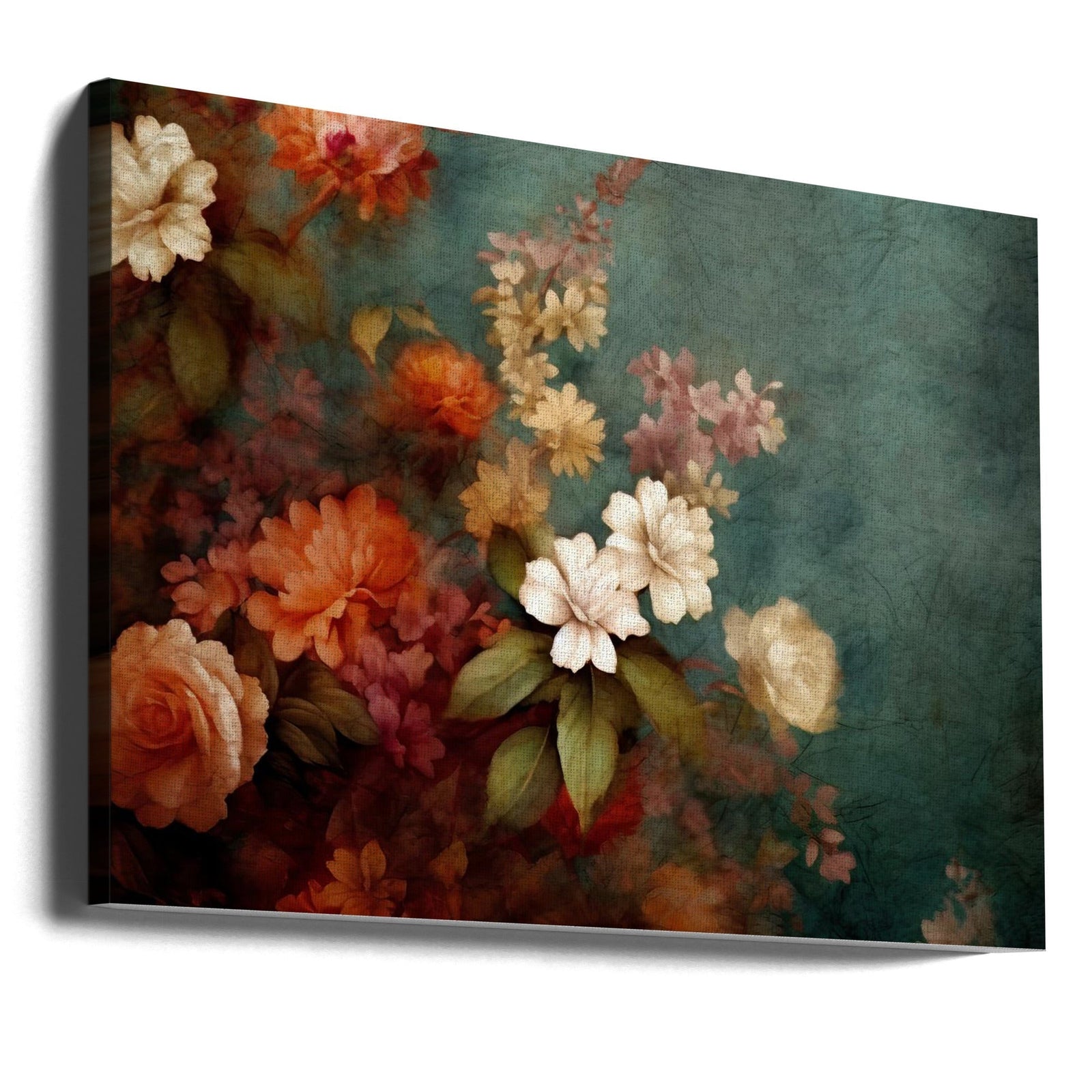 Fa Vintage Floral 10 - Stretched Canvas, Poster or Fine Art Print I Heart Wall Art