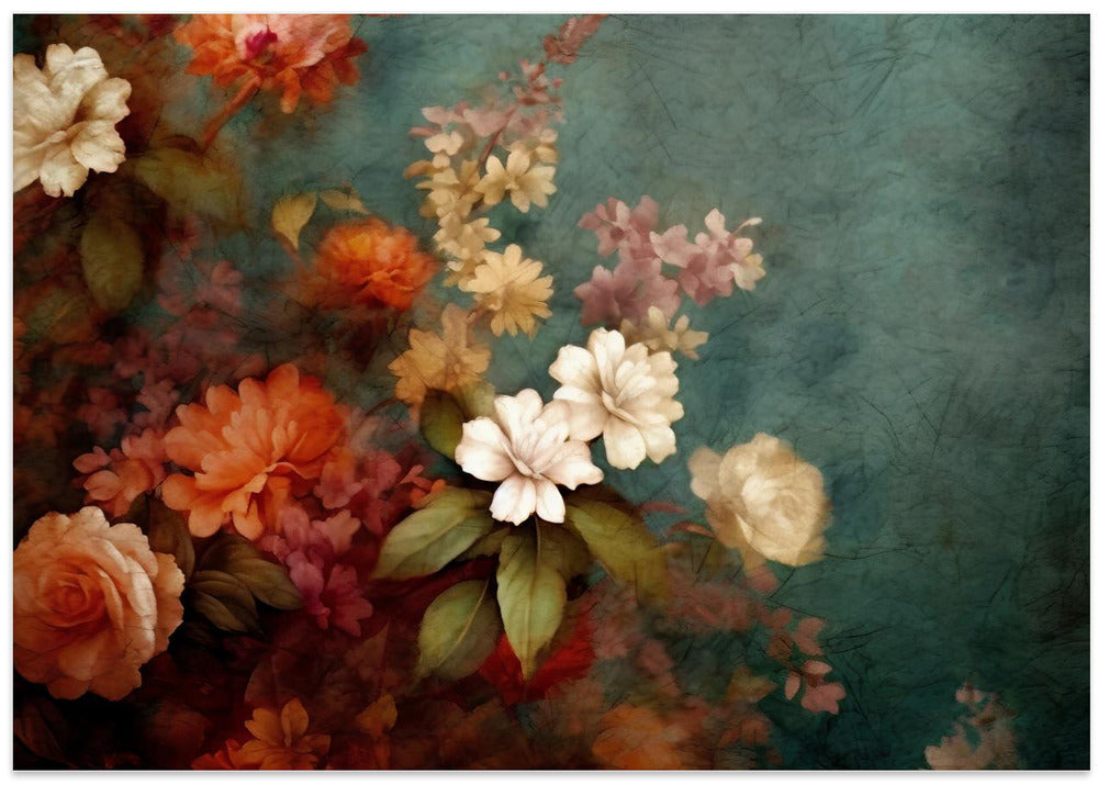 Fa Vintage Floral 10 - Stretched Canvas, Poster or Fine Art Print I Heart Wall Art