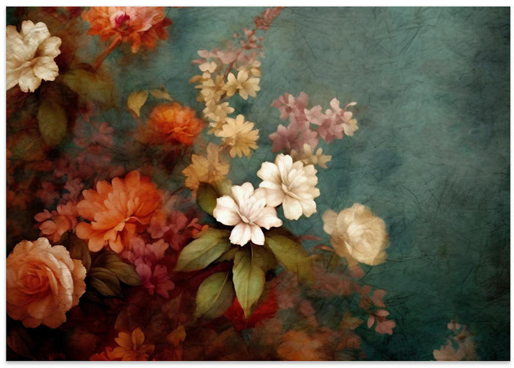 Fa Vintage Floral 10 - Stretched Canvas, Poster or Fine Art Print I Heart Wall Art