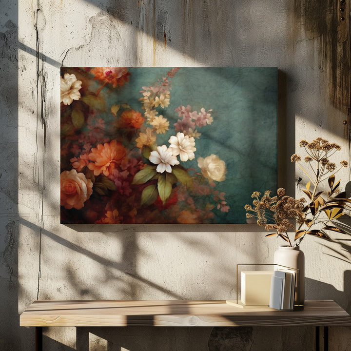 Fa Vintage Floral 10 - Stretched Canvas, Poster or Fine Art Print I Heart Wall Art