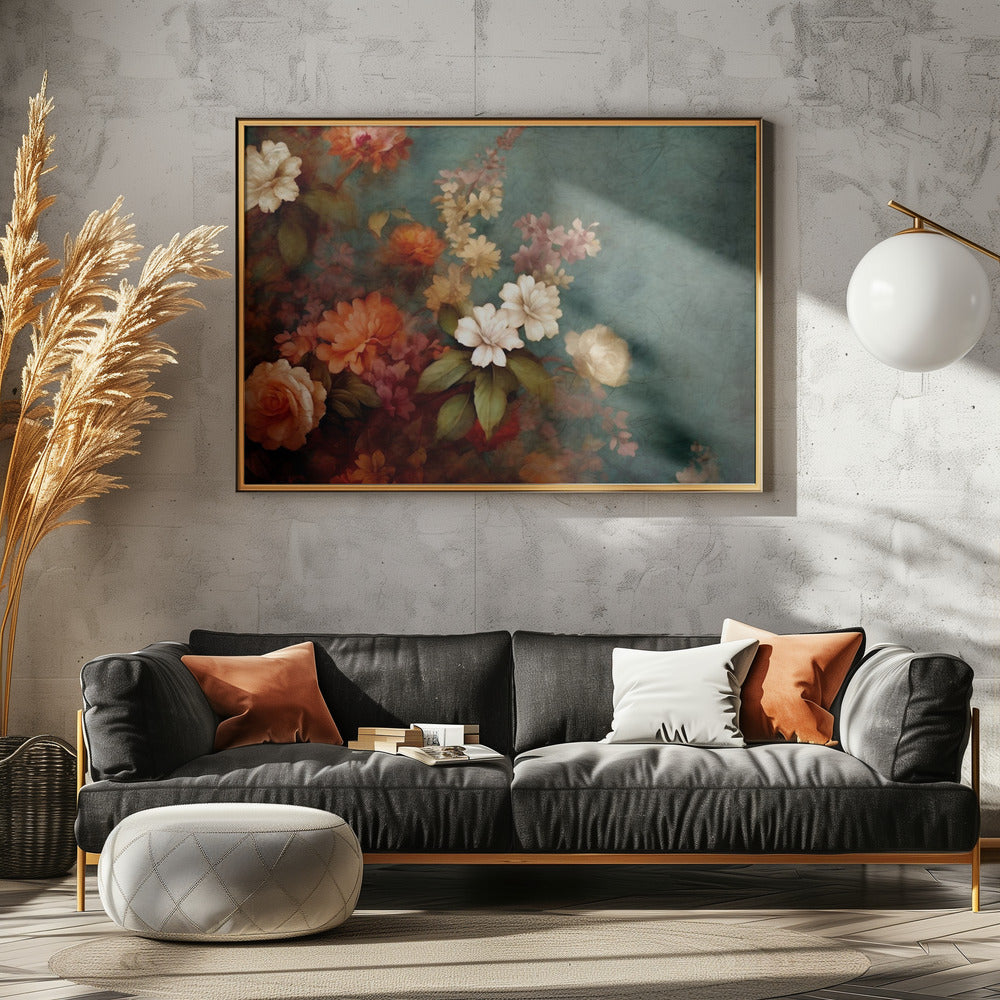 Fa Vintage Floral 10 - Stretched Canvas, Poster or Fine Art Print I Heart Wall Art