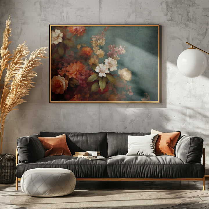 Fa Vintage Floral 10 - Stretched Canvas, Poster or Fine Art Print I Heart Wall Art
