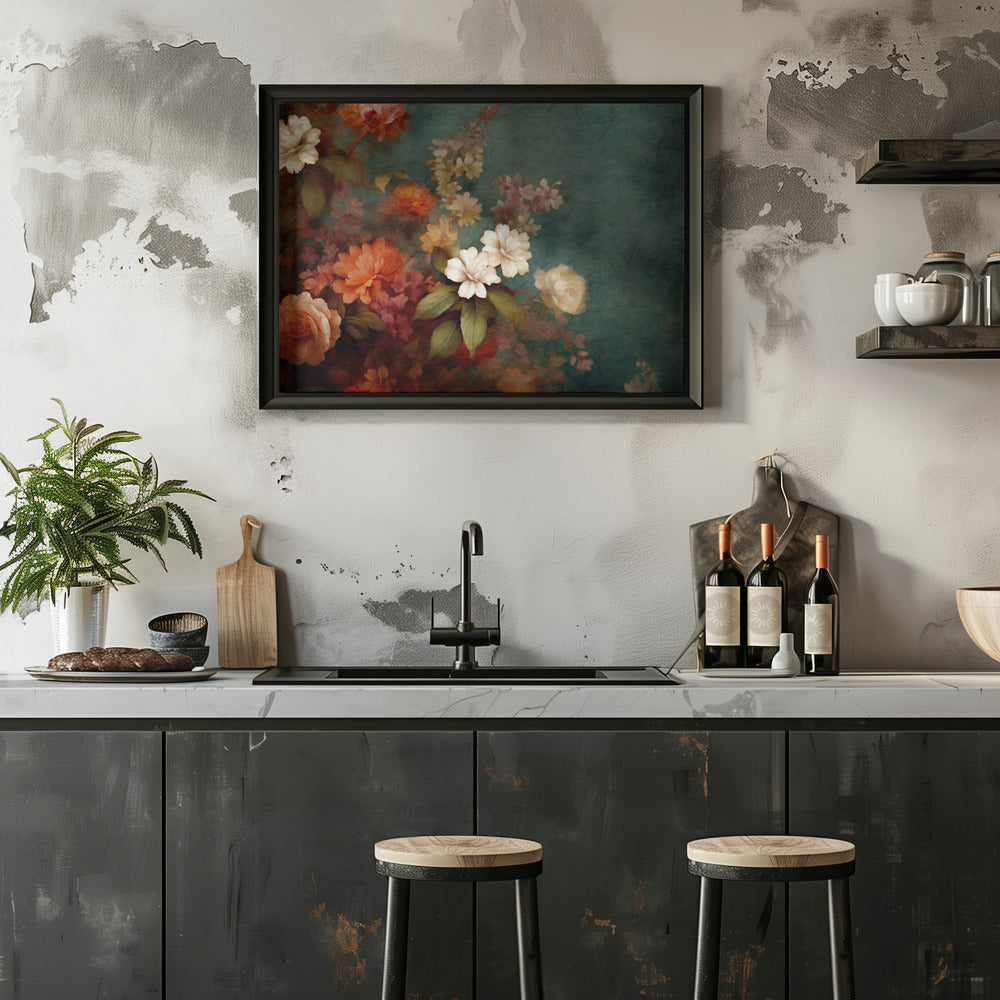 Fa Vintage Floral 10 - Stretched Canvas, Poster or Fine Art Print I Heart Wall Art