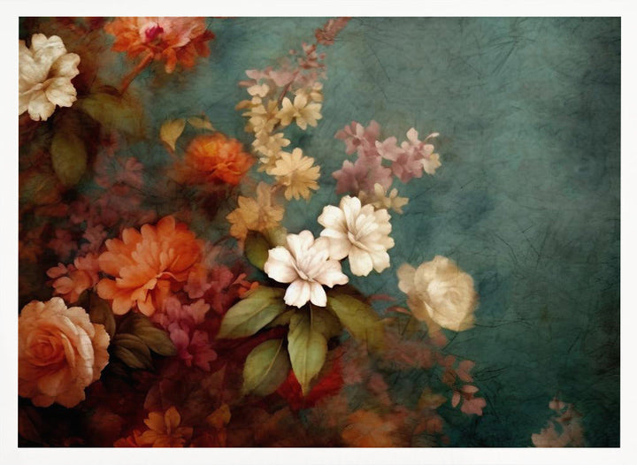 Fa Vintage Floral 10 - Stretched Canvas, Poster or Fine Art Print I Heart Wall Art