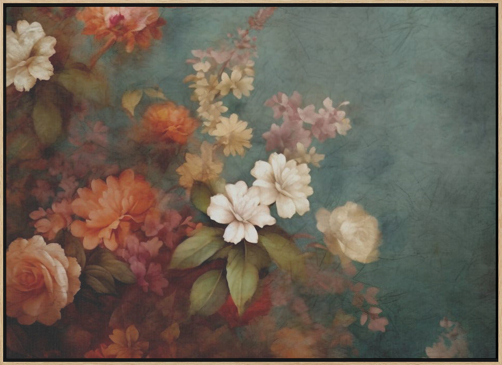 Fa Vintage Floral 10 - Stretched Canvas, Poster or Fine Art Print I Heart Wall Art