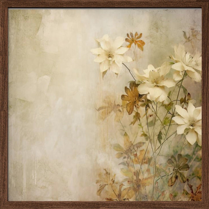 Fa Vintage Floral 48 - Square Stretched Canvas, Poster or Fine Art Print I Heart Wall Art
