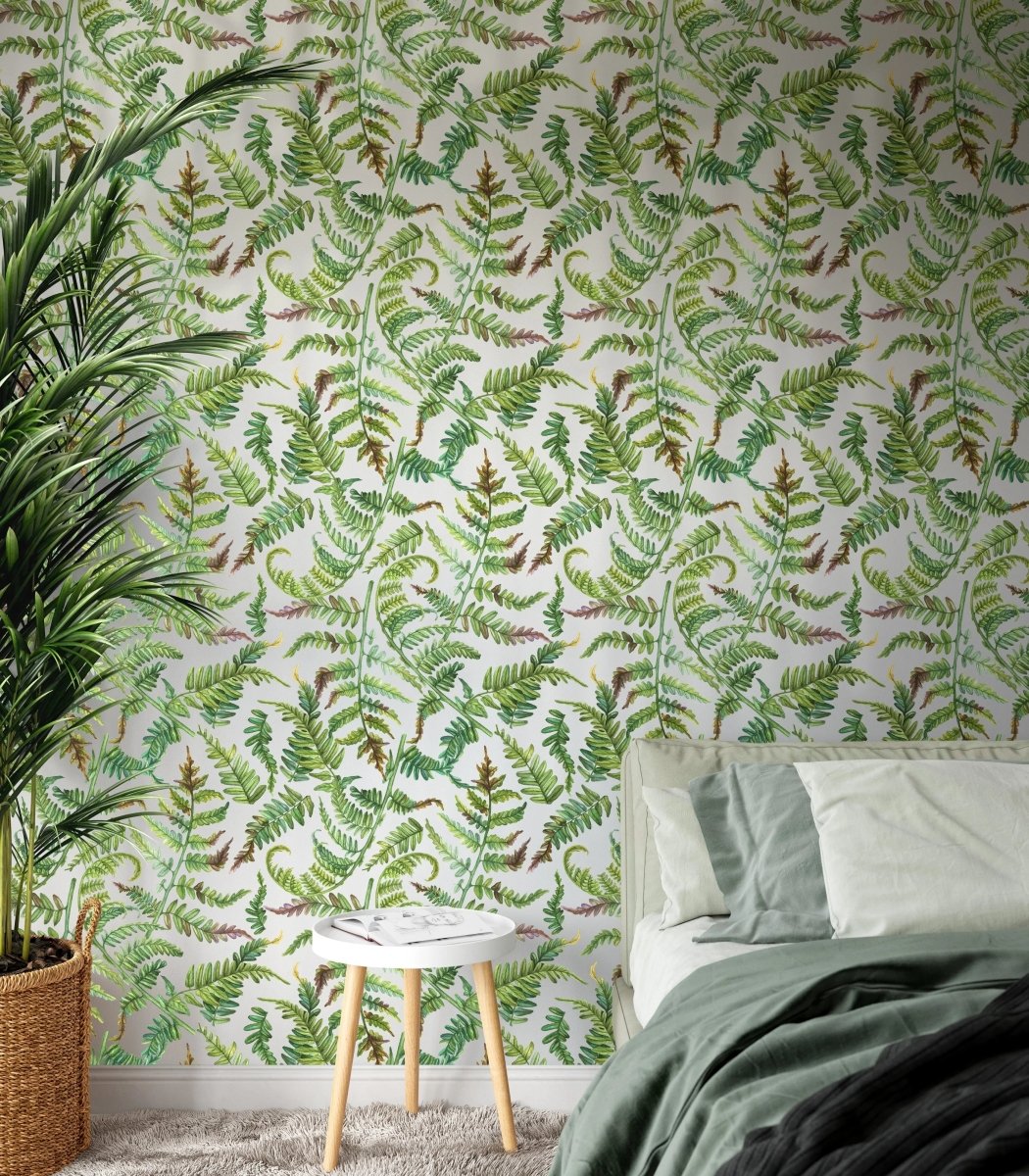 Falling Fern - Australian Native Watercolour Easy Wallpaper - I Heart Wall Art - Poster Print, Canvas Print or Framed Art Print