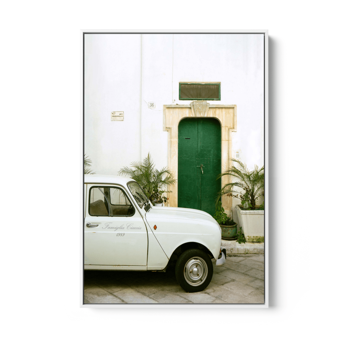 Famiglia Giaccia 1989 - Vintage Car Stretched Canvas or Fine Art Print - I Heart Wall Art - Poster Print, Canvas Print or Framed Art Print