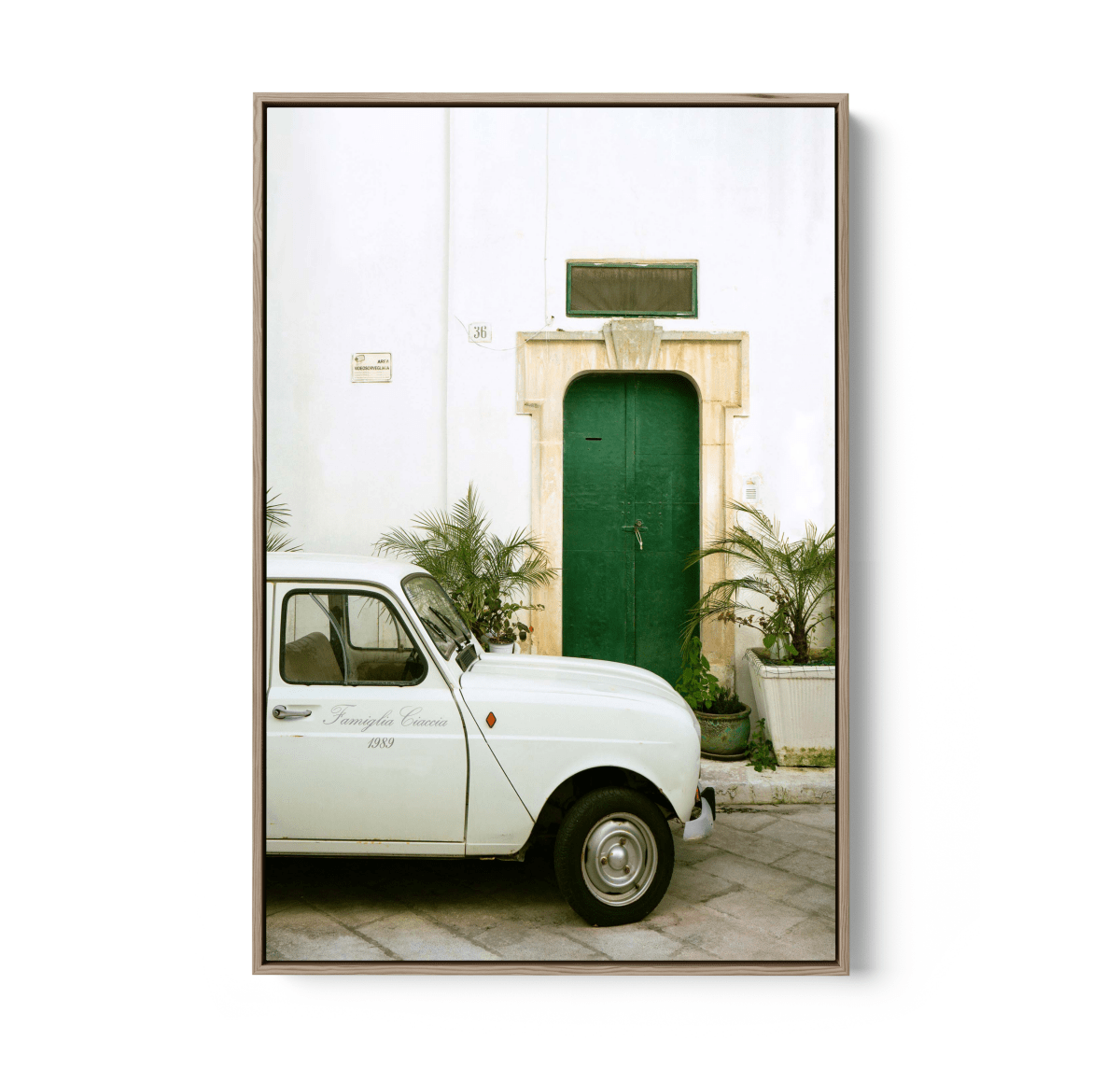 Famiglia Giaccia 1989 - Vintage Car Stretched Canvas or Fine Art Print - I Heart Wall Art - Poster Print, Canvas Print or Framed Art Print