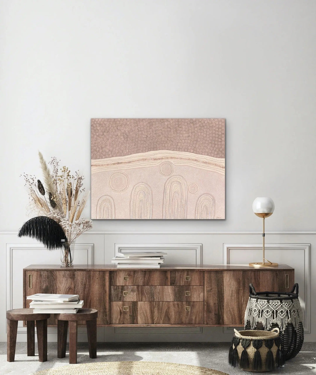 Family -  Aboriginal Art Print by Holly Stowers - Canvas or Fine Art Print - Dot Painting I Heart Wall Art Australia 