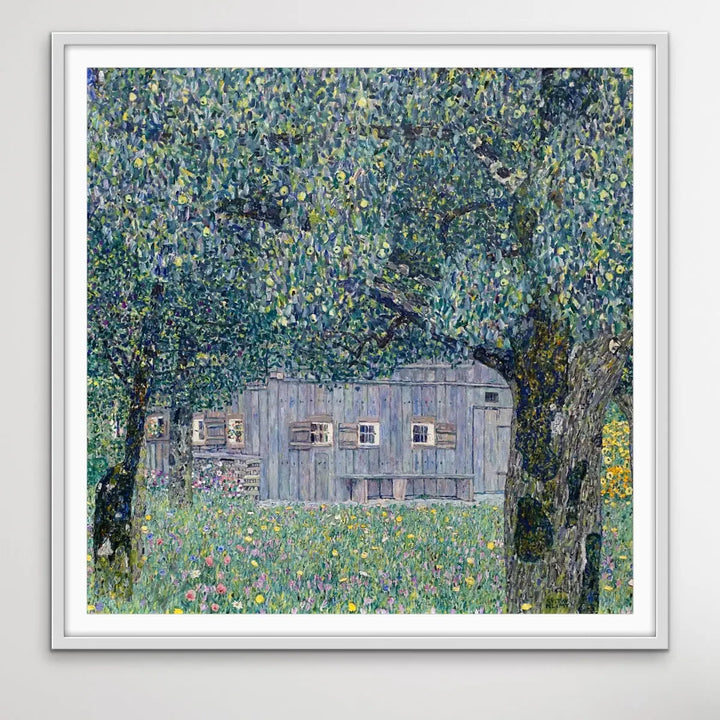 Farmhouse In Upper Austria by Gustav Klimt - Square Classic Landscape Print I Heart Wall Art Australia 