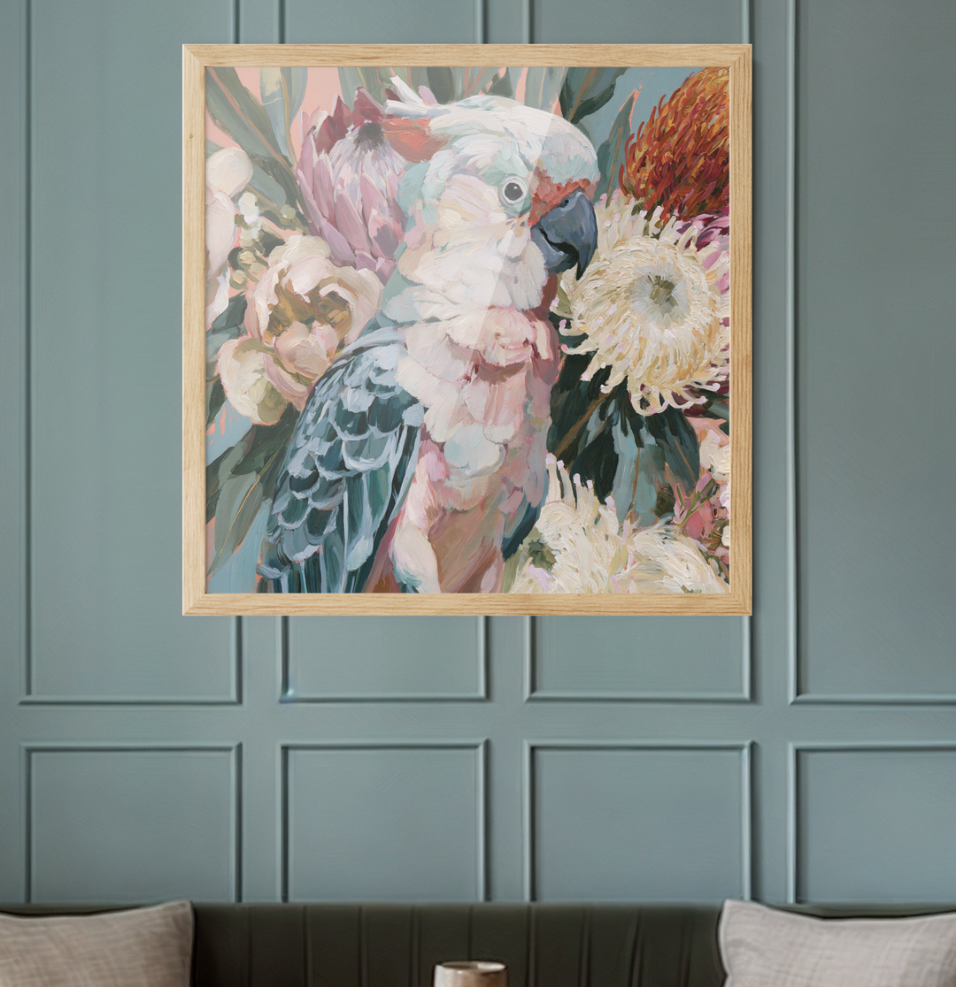 Feathered II by IHeartStudio - Australiana Galah Pink Cockatoo Canvas And Art Print
