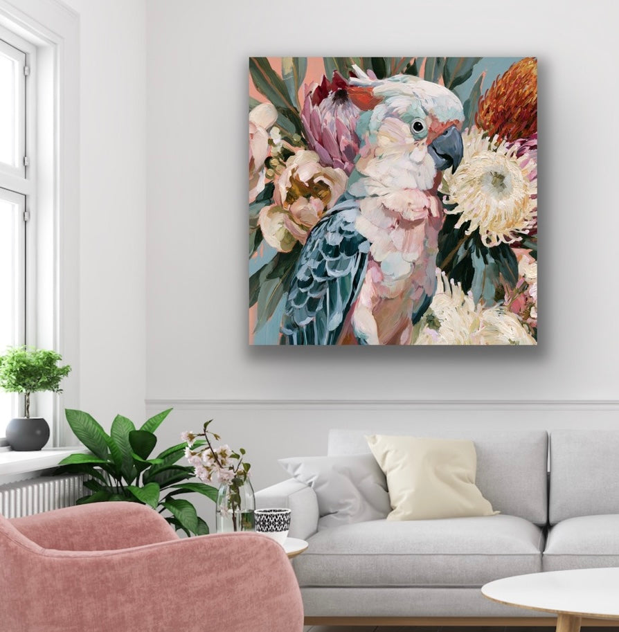 Feathered II by IHeartStudio - Australiana Galah Pink Cockatoo Canvas And Art Print