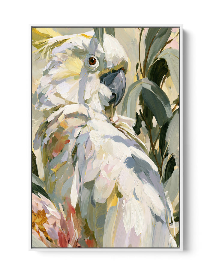 Feathered III by IHeartStudio - Australiana White Cockatoo Canvas And Art Print