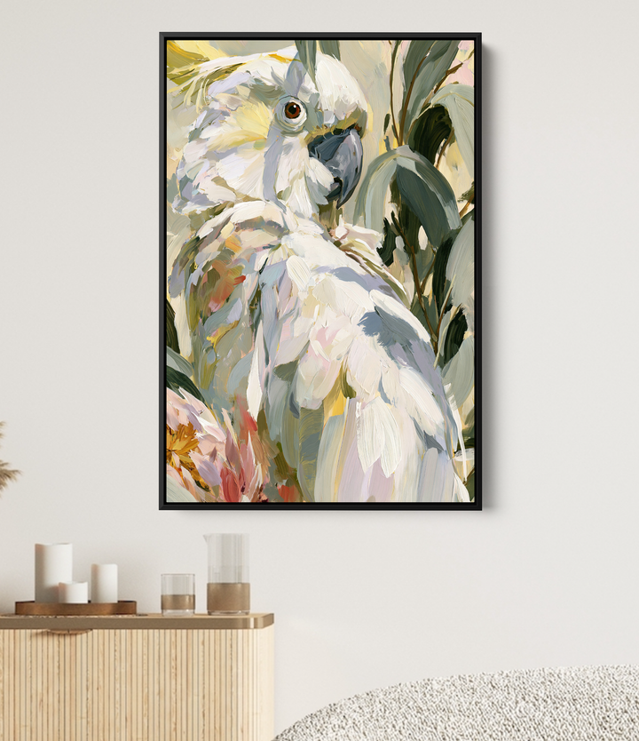 Feathered III by IHeartStudio - Australiana White Cockatoo Canvas And Art Print