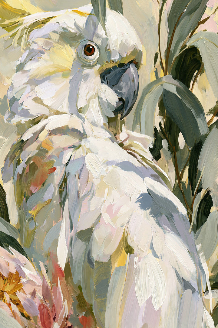 Feathered III by IHeartStudio - Australiana White Cockatoo Canvas And Art Print