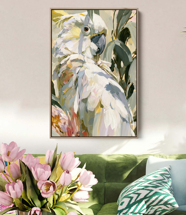 Feathered III by IHeartStudio - Australiana White Cockatoo Canvas And Art Print