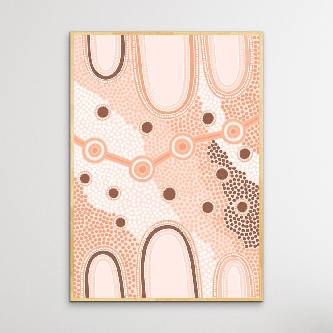 Female Journey- Earth - Aboriginal Art Print By Leah Cummins - I Heart Wall Art