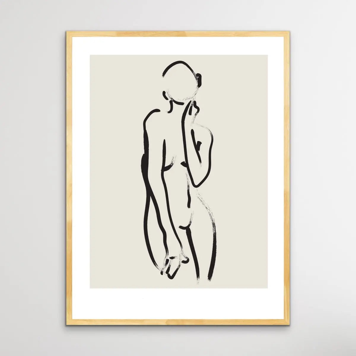 Female Nude Line Drawing -  Minimalist Black and White Woman Body Classic Art Print - I Heart Wall Art