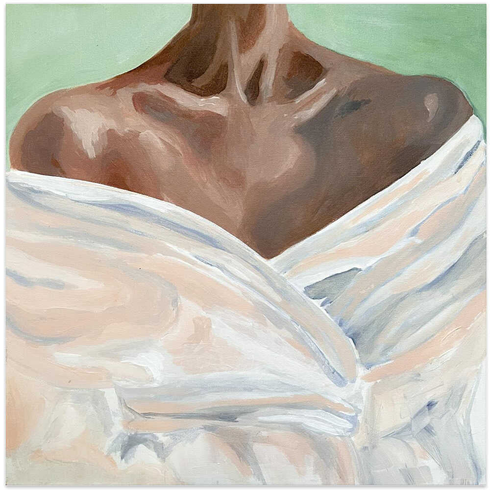 Female Portrait III - Square Stretched Canvas, Poster or Fine Art Print - I Heart Wall Art - Poster Print, Canvas Print or Framed Art Print