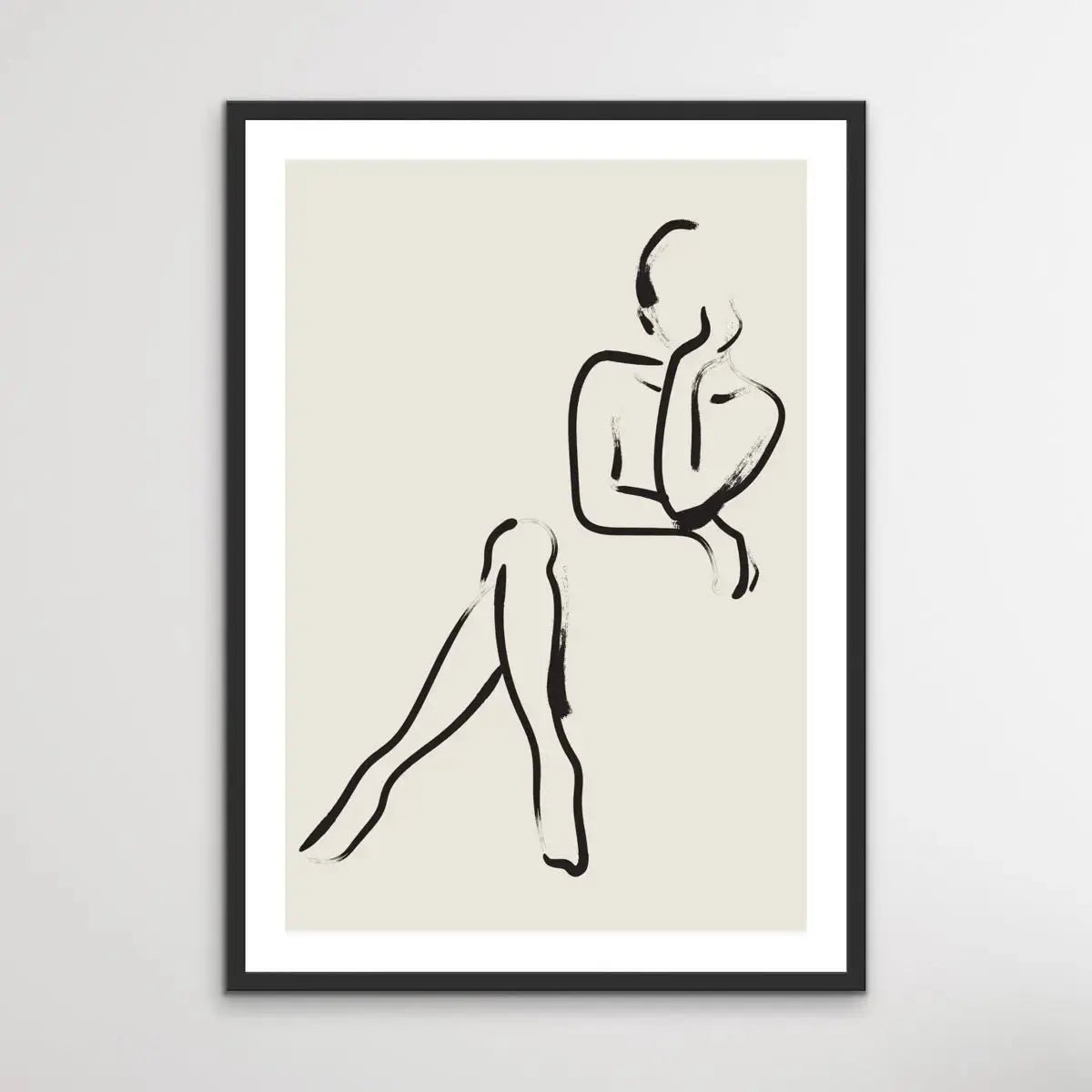 Female Silhouette - Minimalist Black and White Nude Silhouette Classic Art Print - I Heart Wall Art - Poster Print, Canvas Print or Framed Art Print