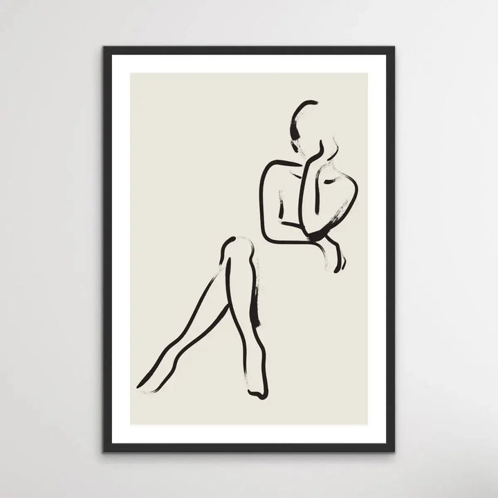 Female Silhouette - Minimalist Black and White Nude Silhouette Classic Art Print - I Heart Wall Art - Poster Print, Canvas Print or Framed Art Print